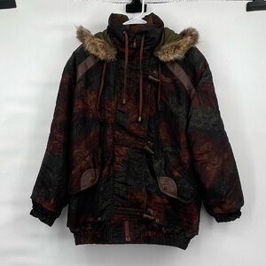 Vintage Izzi fur trim 80s 90s winter ski coat